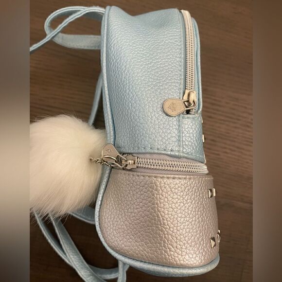 Justice Pebbled Studded Mini Backpack with White Pom Pom - Picture 5 of 9